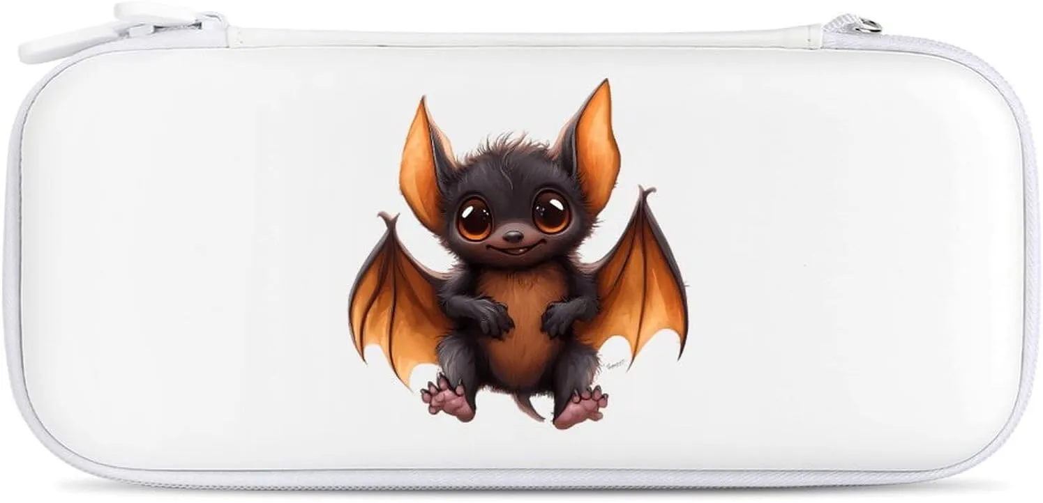 Cute Bat Compatible with Switch Carrying Case Hard Travel Game Bag Pouch with 15 Games Accessories