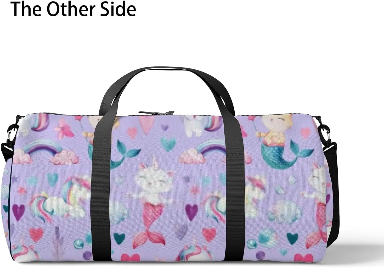 Cute Purple Red Baby Pony Mermaids Sports Bag Tote Bag Waterproof Gym Bag with Shoulder Strap Zipper 2 Side Pockets for Men and Women, Travel and Storage Shoulder Bag.