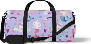 Cute Purple Red Baby Pony Mermaids Sports Bag Tote Bag Waterproof Gym Bag with Shoulder Strap Zipper 2 Side Pockets for Men and Women, Travel and Storage Shoulder Bag.