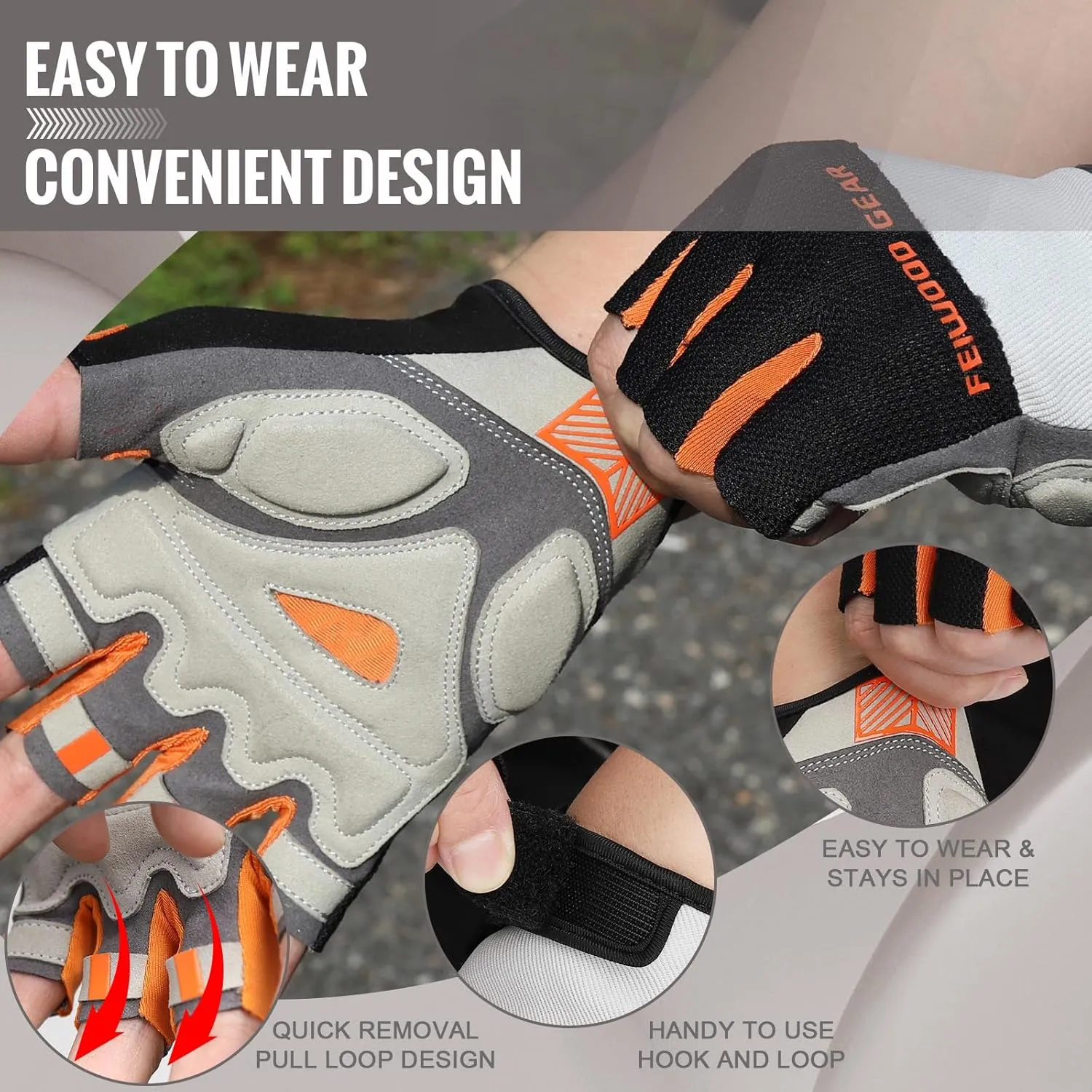Cycling Gloves Elastic Half Finger Bicycle Gloves Anti-Slip Shock Absorbing Padded MTB/Road Biking Gloves for Men/Women