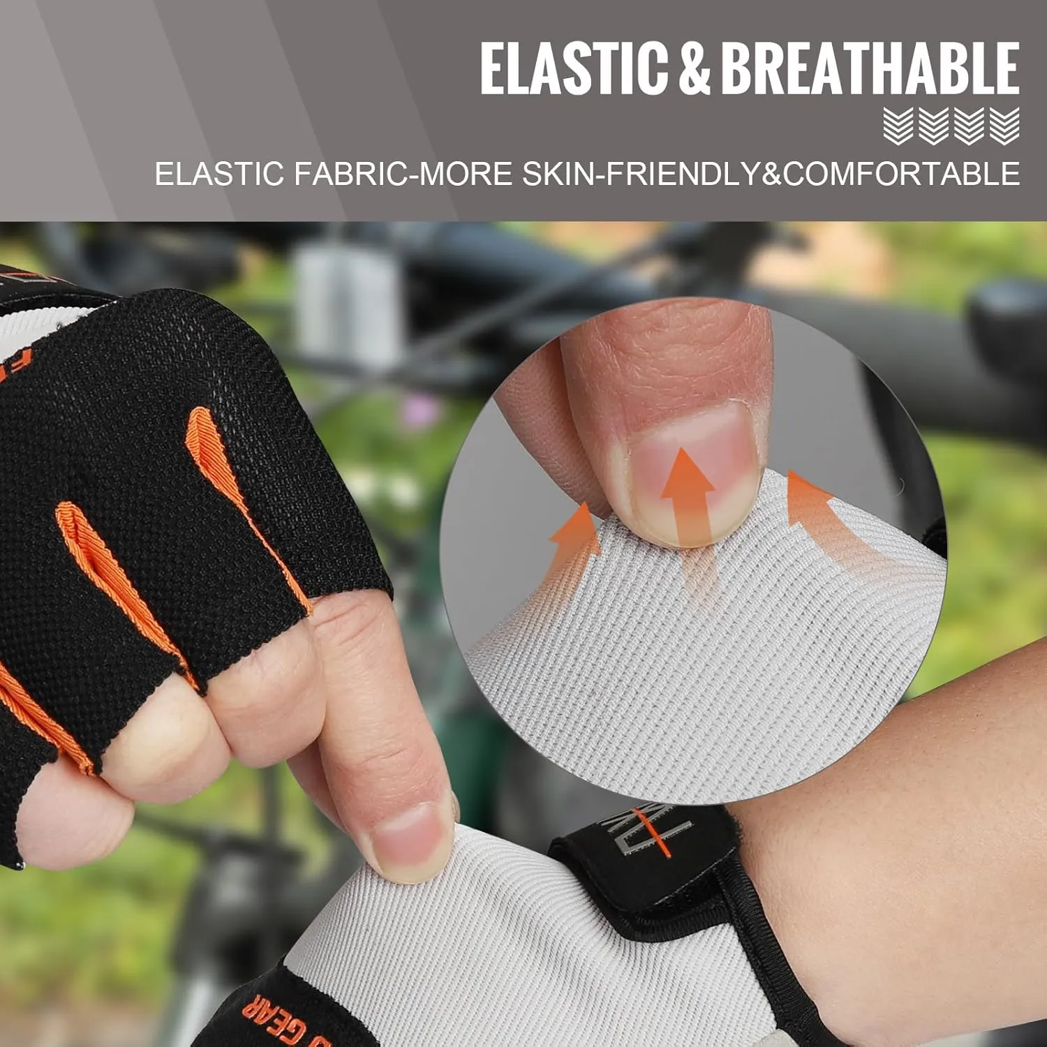 Cycling Gloves Elastic Half Finger Bicycle Gloves Anti-Slip Shock Absorbing Padded MTB/Road Biking Gloves for Men/Women