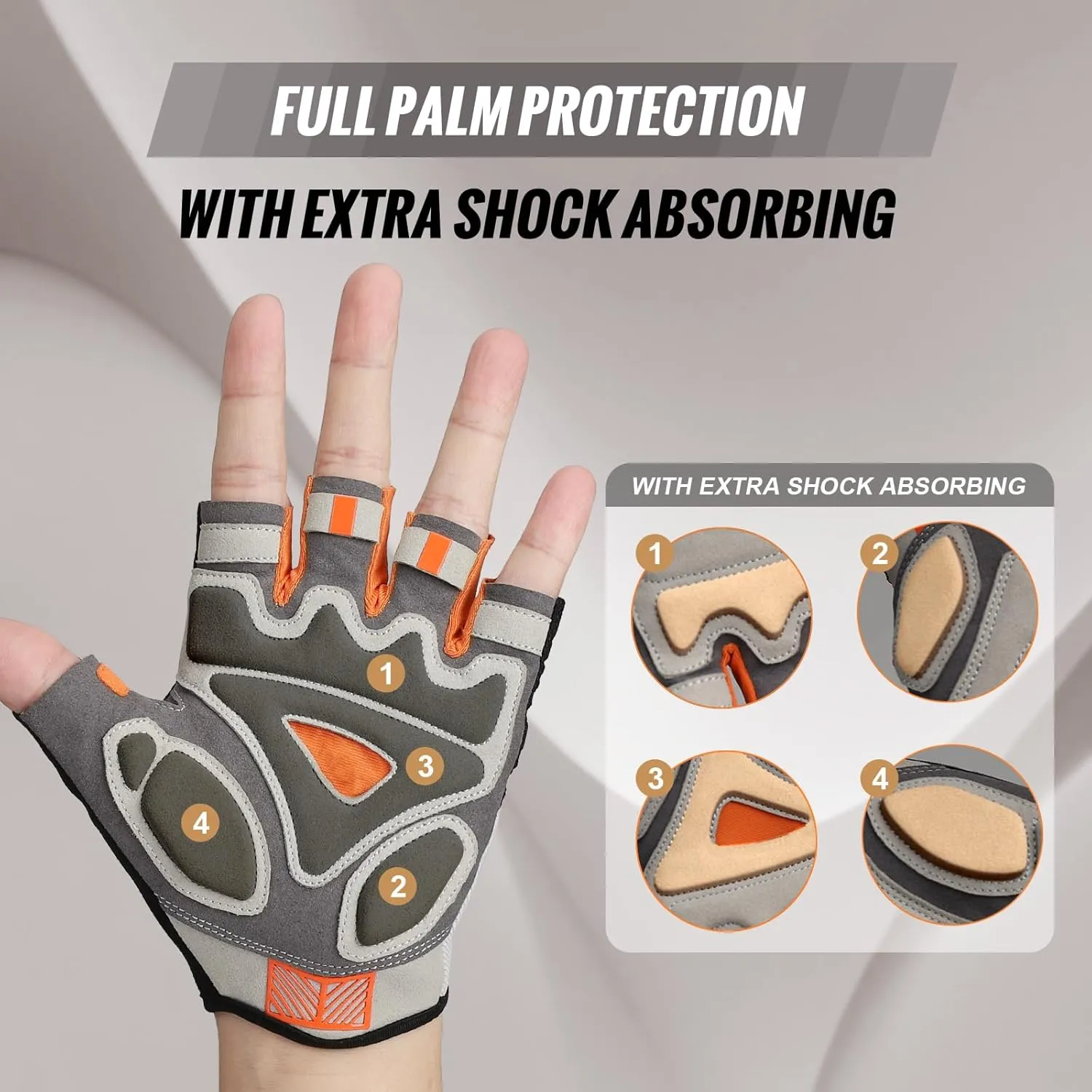 Cycling Gloves Elastic Half Finger Bicycle Gloves Anti-Slip Shock Absorbing Padded MTB/Road Biking Gloves for Men/Women