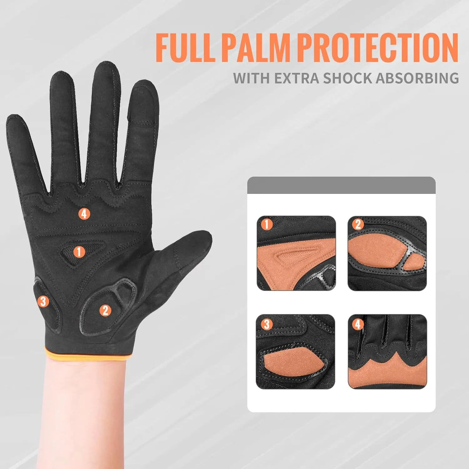 Cycling Gloves for Men/Women-Full Finger Bicycle Gloves Anti-Slip Shock Absorbing Padded MTB/Road Biking Gloves