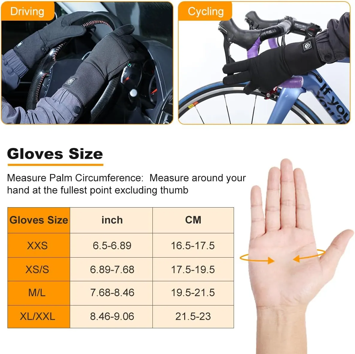 DAY WOLF Heated Glove Liners Electric Gloves for Men Women Rechargeable Battery Hand Warmer for Winter Sports Snow Biking Riding Skiing Cycling Hunting Snowboarding