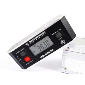 Digital Inclinometer, 360° Protractor Angle Finder Level, IP65 Oil- & Water-Proof, Magnetic V-Groove Base, Large Backlit LCD Display, High-Precision for Machining, Woodworking & Construction