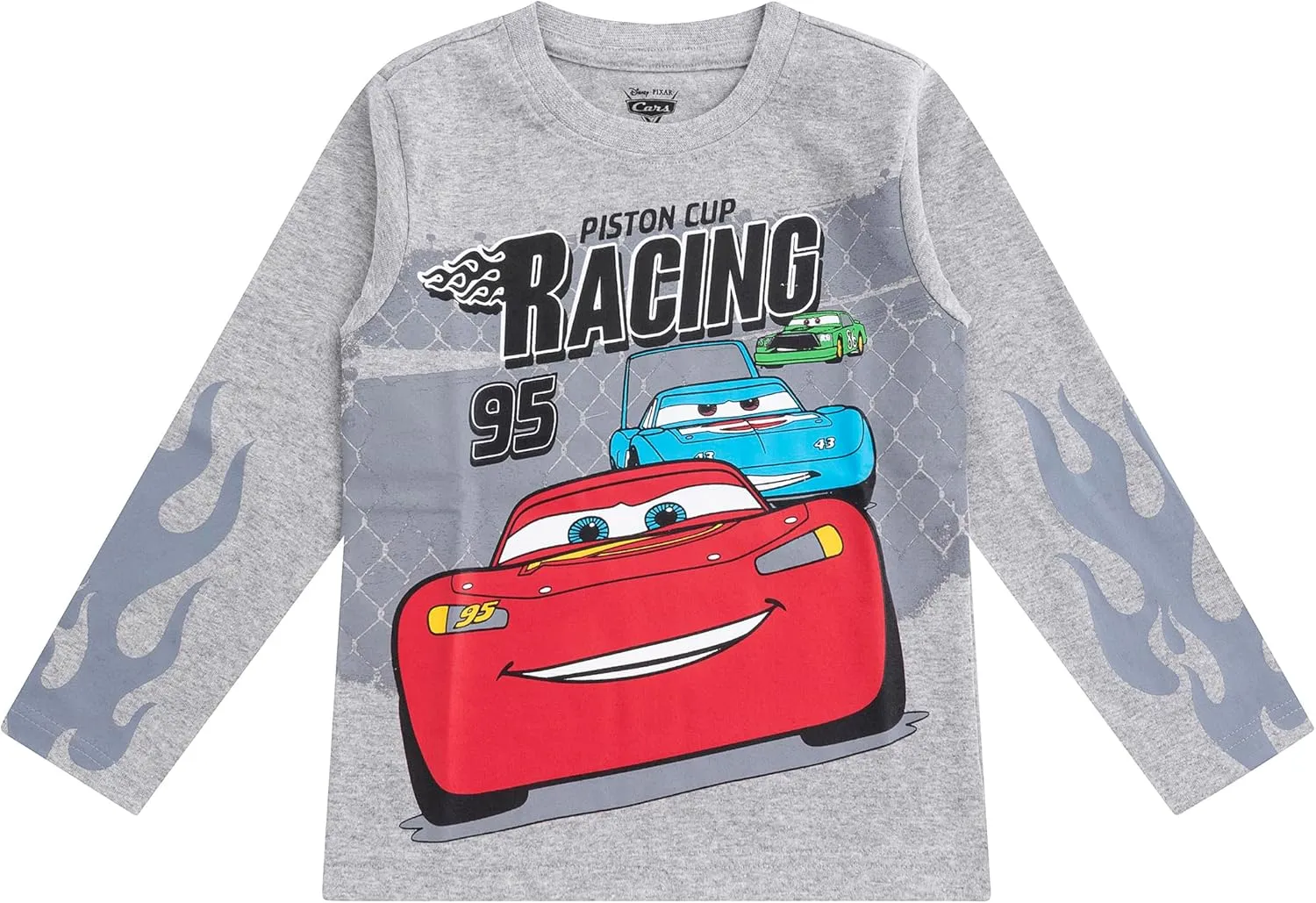 Disney Cars Lightning McQueen Boys 3 Pack Long Sleeve Shirt for Toddler and Big Kids