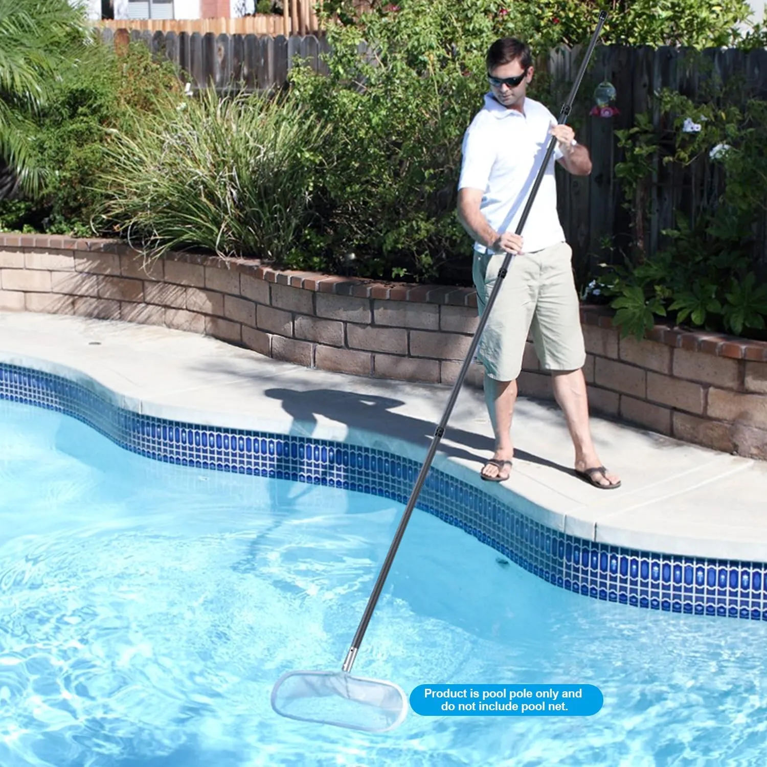 DOBEN Carbon Fiber Pool Pole, 15 Foot Telescoping Swimming Pool Cleaning Pole, Telescopic Pool Poles 4.6 to 15 FT, Professional Poles for Skimmer Net, Brush, Vacuum Head 15FT
