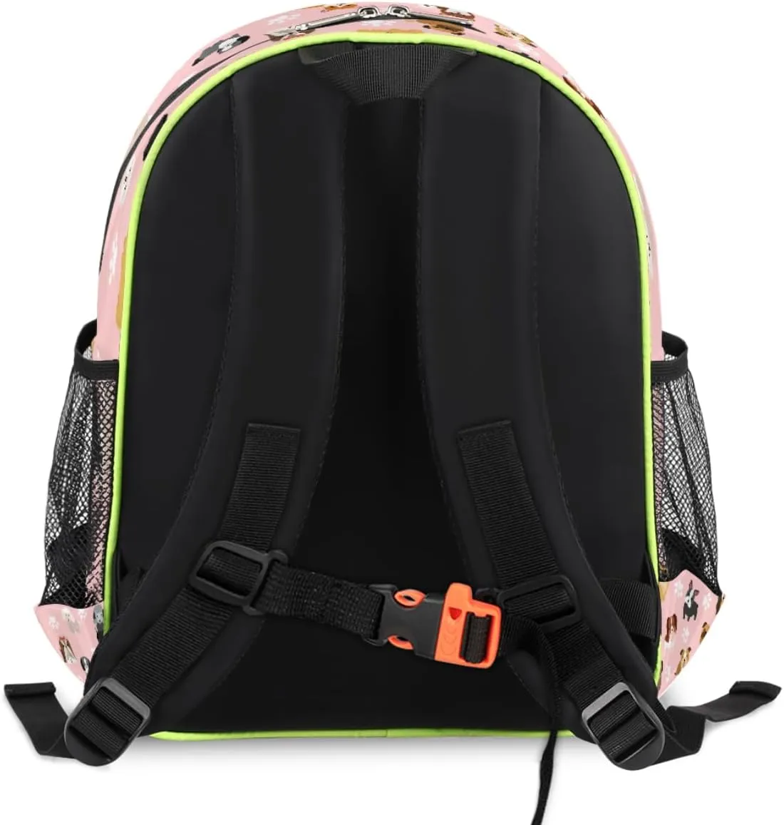 Dog Backpack for School Girls Kids,Puppy Pink Toddler Backpack Waterproof Casual Daypack Preschool Kindergarten Bookbag with Chest Strap for Back to School 14.2 In