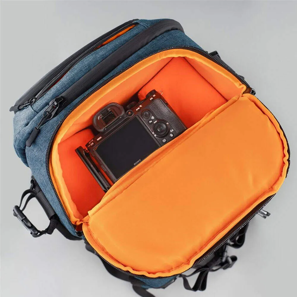 Dorr Prag Pro Photo Camera Backpack 20L | Internal 29 x 15 x 46 (cm) | Rain Cover | Blue