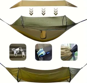 Double Sleeping Camping Hammock WithMosquito Net, Lightweight Hammock for Outdoor Travel BackpackingAnd (1, 3-in-1)