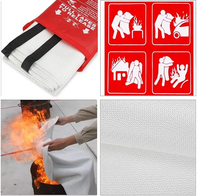 Emergency Fire Blanket for Home Kitchen Fiberglass Fire Suppression Blanket Great for School,Office,Camping,Grill,Car,Warehouse,Emergency Surival Safety (1 Pack,39 in X 39 in)