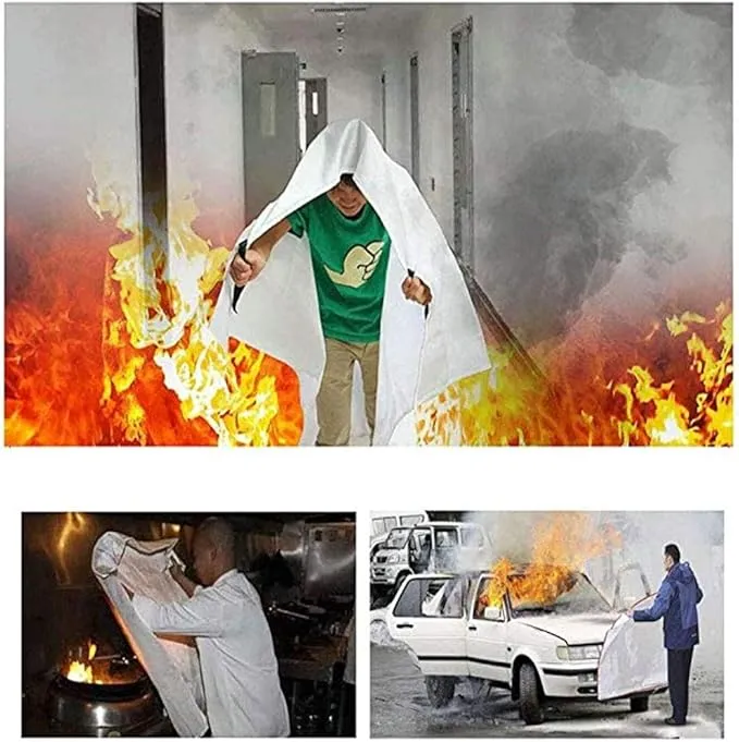 Emergency Fire Blanket for Home Kitchen Fiberglass Fire Suppression Blanket Great for School,Office,Camping,Grill,Car,Warehouse,Emergency Surival Safety (1 Pack,39 in X 39 in)