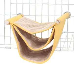 emours Small Animal Hammock Hamster Parakeets Bed Bird Nest Cage Corner Hideout Triple Play Platform for Parrots Rat Sugar Glider with Warm Fleece (Three Layer)