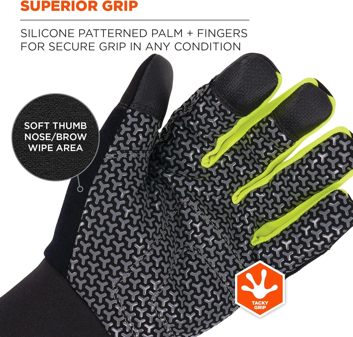 Ergodyne ProFlex 850 Insulated Freezer Gloves, Grip Palm, Touch Screen Capable, Cold Storage Work