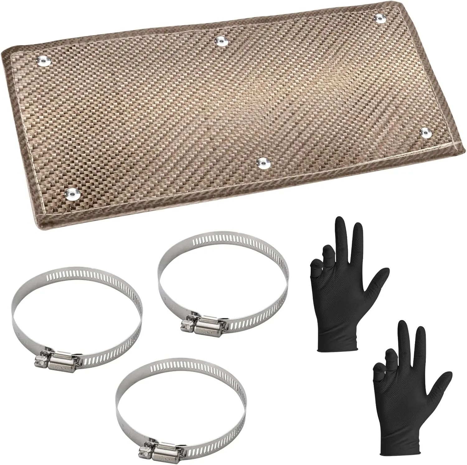 Exhaust Heat Shield, 6" x 12" Exhaust Wrap Heat Shield for Motorcycle Car ATV, Titanium Pipe Shield Wrap for Hoses, Lines, and Electrical Wiring Header Muffler Airbag Protection