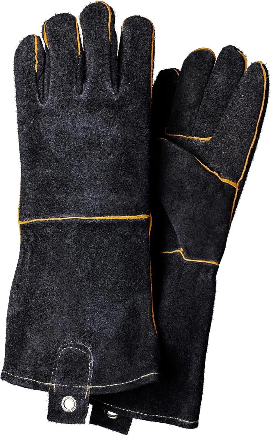 Extra Long Leather Gloves, Extreme High Heat Resistant Gloves, Rugged but Comfortable for Outdoor Cooking, Oven Use, Campfire, Bonfire, Grilling, Fire Pits, Hot Logs, Backyard BBQ by Mr Bar-B-Q 40113Y