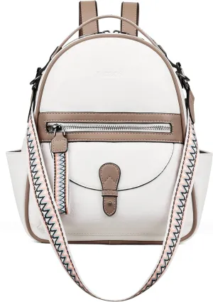FADEON Mini Backpack Purse for Women, Designer Leather Cute Roomly Small Backpacks, Ladies Shoulder Backpack Fashion Handbag