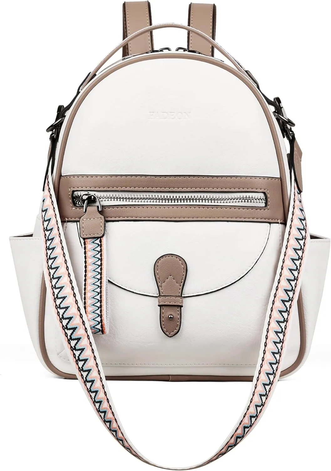 FADEON Mini Backpack Purse for Women, Designer Leather Cute Roomly Small Backpacks, Ladies Shoulder Backpack Fashion Handbag