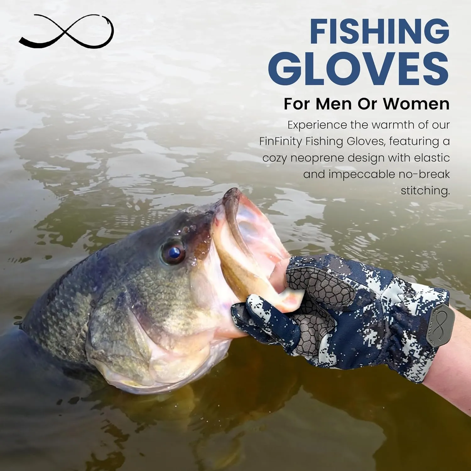 Fishing Gloves - Glove Men Women, Slip Resistant, Salt Fresh Camo Fish Accessories, SPF UV Sun Protection, Cold Hot Weather Breathable, Kayaking Paddling Hiking Sailing Rowing