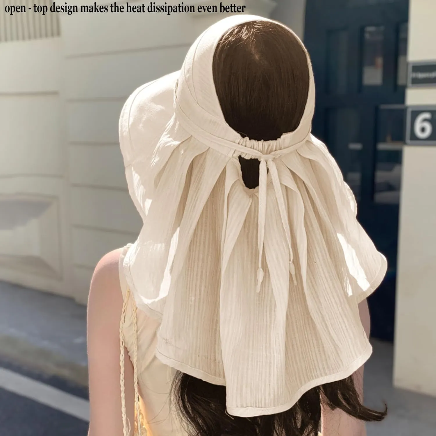 Fishing Hat with Neck Shield Open Top Breathable Packable Sun Hat for Women