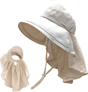 Fishing Hat with Neck Shield Open Top Breathable Packable Sun Hat for Women