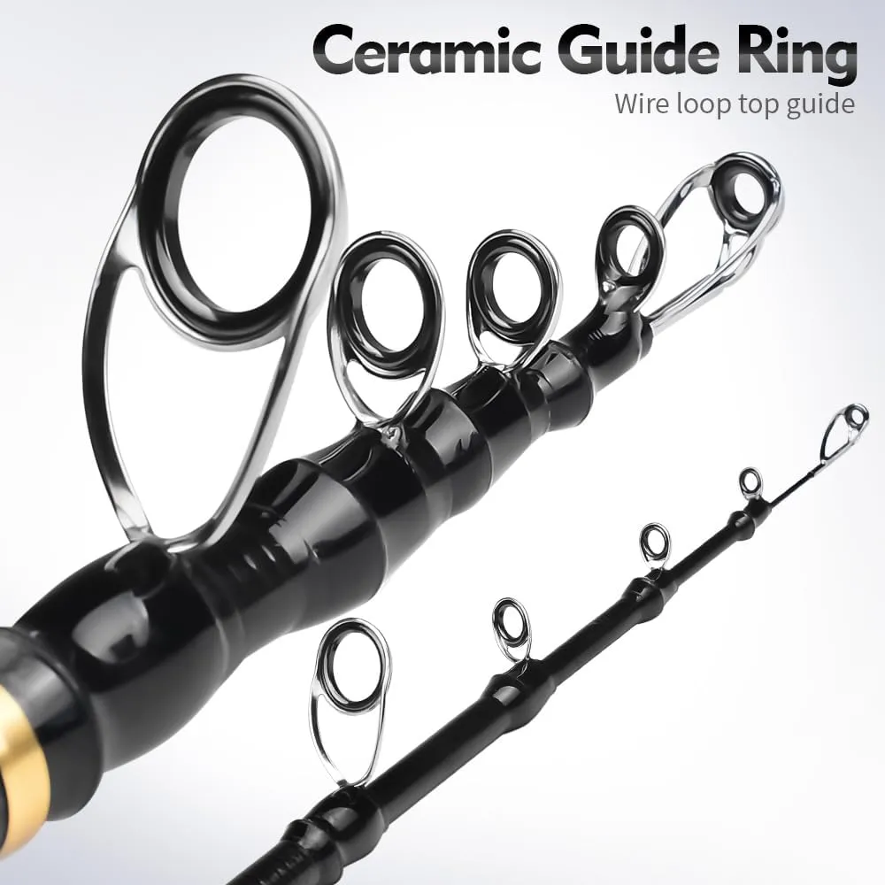Fishing Rod and Reel Combo - Carbon Fiber Telescopic Fishing Pole with 2000 Spinning Reel Combos - Sea Saltwater Freshwater Ice Bass Fishing Tackle Set Fishing Rods Kit Fishing Poles and Reels Combo