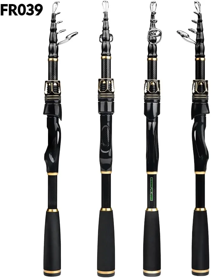 Fishing Rod and Reel Combo - Carbon Fiber Telescopic Fishing Pole with 2000 Spinning Reel Combos - Sea Saltwater Freshwater Ice Bass Fishing Tackle Set Fishing Rods Kit Fishing Poles and Reels Combo