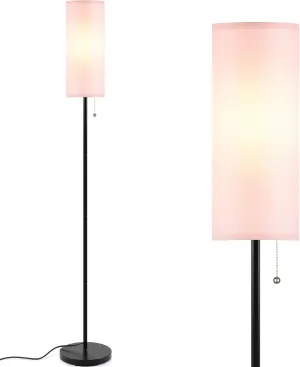 Floor Lamp for Living Room, 3 Color Temperature Modern Standing Lamps, Minimalist Floor Lights for Bedroom, Office, Reading,Pink