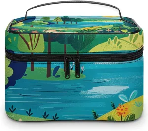 Foldable Travel Luggage Bag for Men And Women, Dry And Wet Separation Portable Travel Luggage Bag, Rural Landscape Painting Printed Waterproof Sports Luggage Bag, Fitness Bag