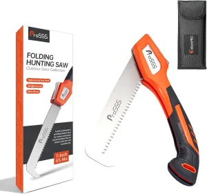 Folding Bone Meat Saw for Hunting and Butchering,1PC Replaceable Blade, 65Mn Spring Steel Blade, 3 Angles to Lock, Triple Ground Saw Teeth with A Storage Bag