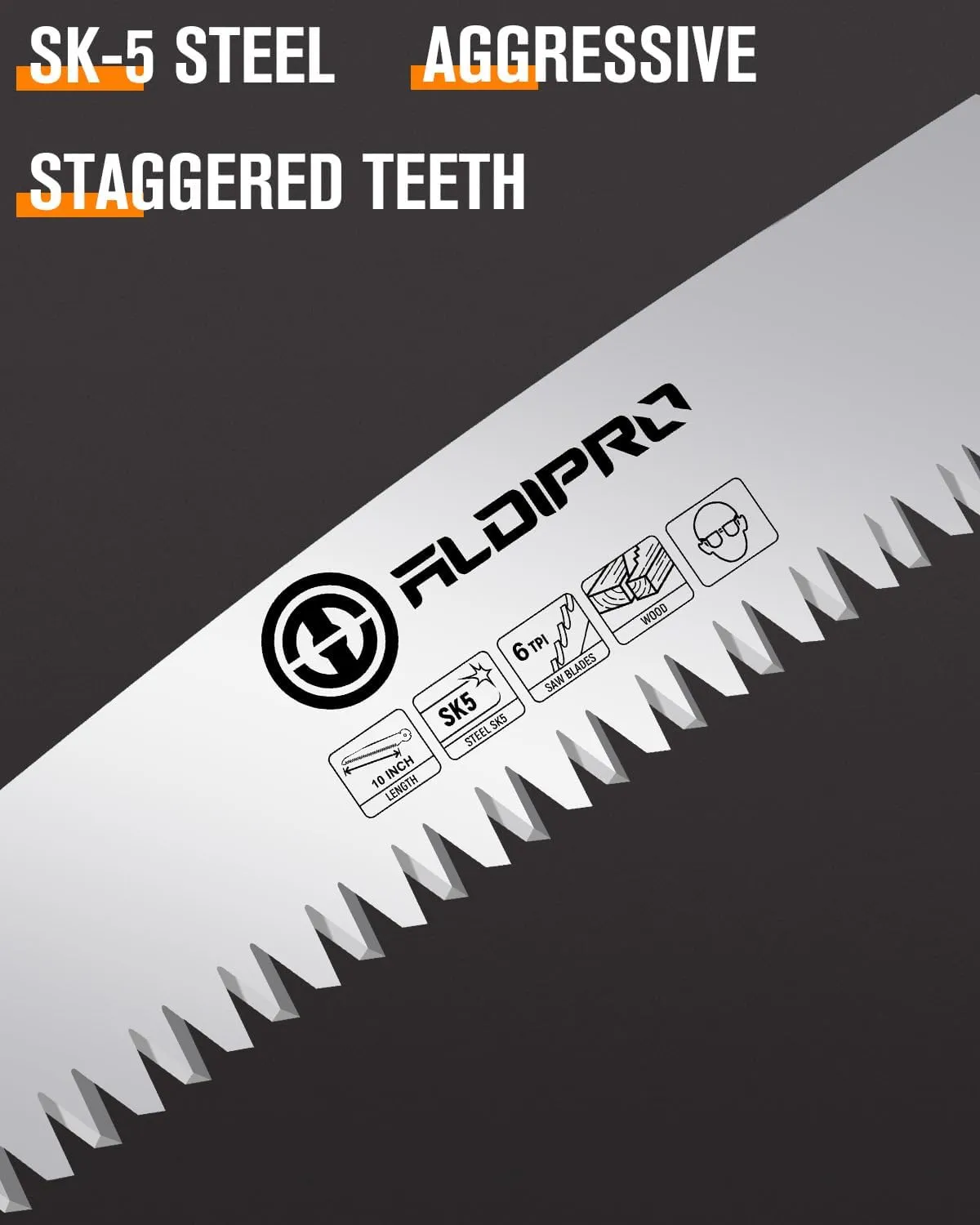 Folding Pruning Saw 10 Inch with Leather Sheath and Wenge Wooden Handle, SK5 Steel Blade, Foldable Hand Saw for Camping, Survival, Wood Cutting, Bushcraft and Tree Trimming