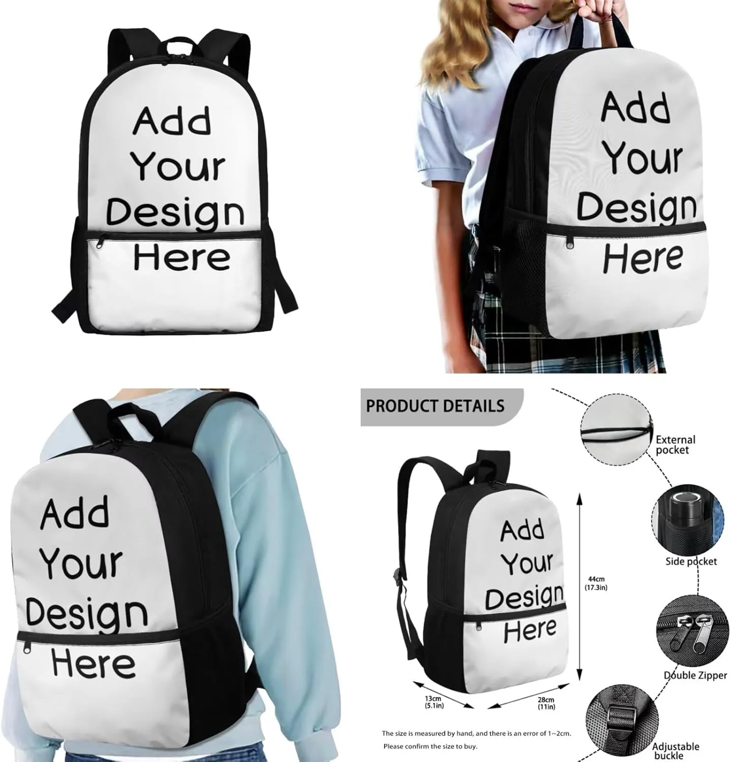 FOR U DESIGNS Personalized Kids Backpack and Lunchbox Lightweight Trendy Custom School Bag with Water Bottle Holder 4 Pcs Customized Bookbag for Boys