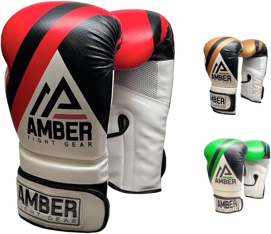 Fury Boxing Gloves - Kickboxing, Muay Thai Training Gloves, Sparring Punching Bag Mitts, Durable PU, Shock-Absorbing Foam Core, Non-Slip Wrist Support, Multi-Sport Glove