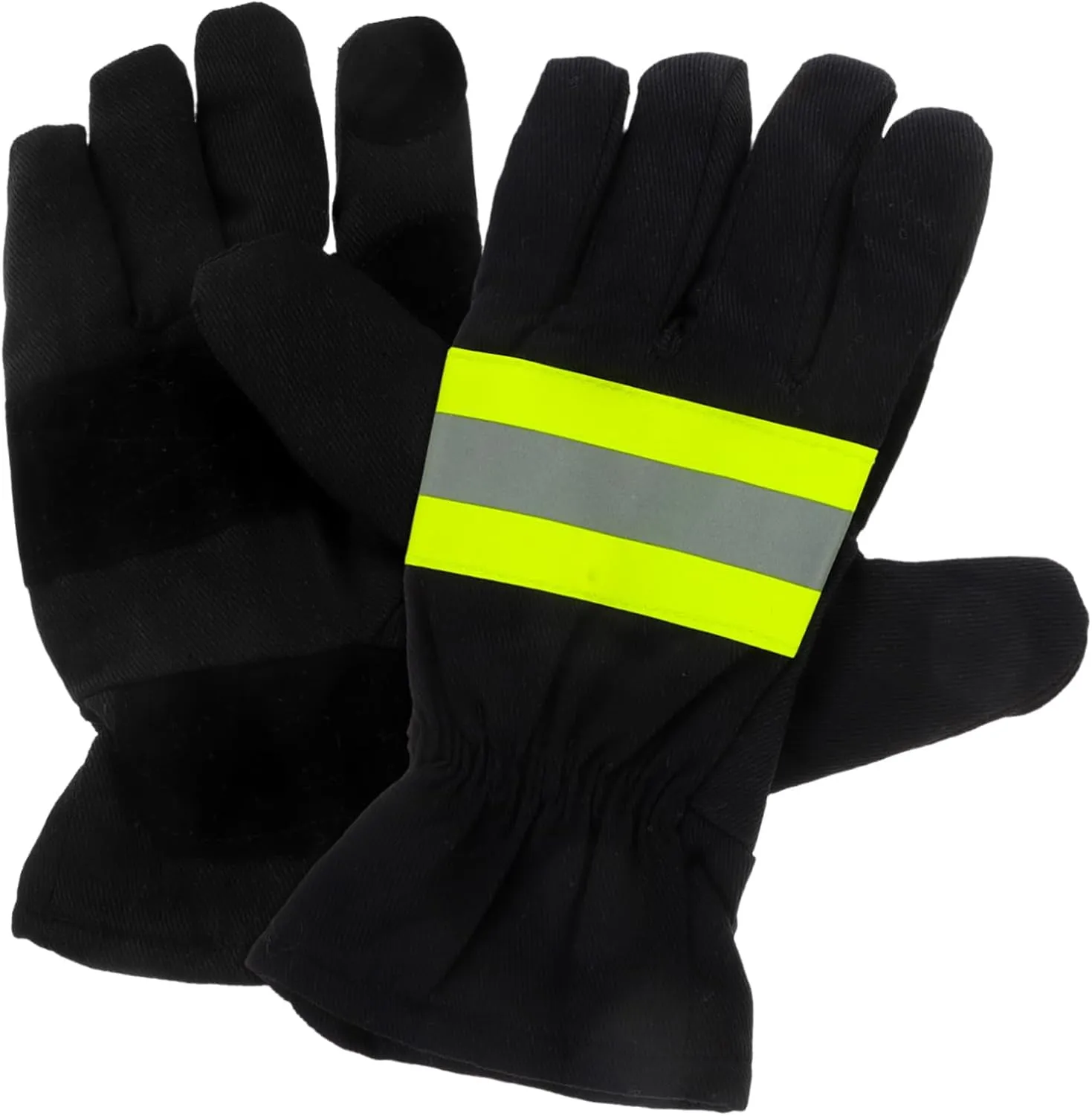 Gadpiparty 1Pair Firefighter Work Gloves with Reflective Strip Heat Resistant Insulation Gloves for Men Firefighting Equipment for High Temperature Protection and Safety Emergency