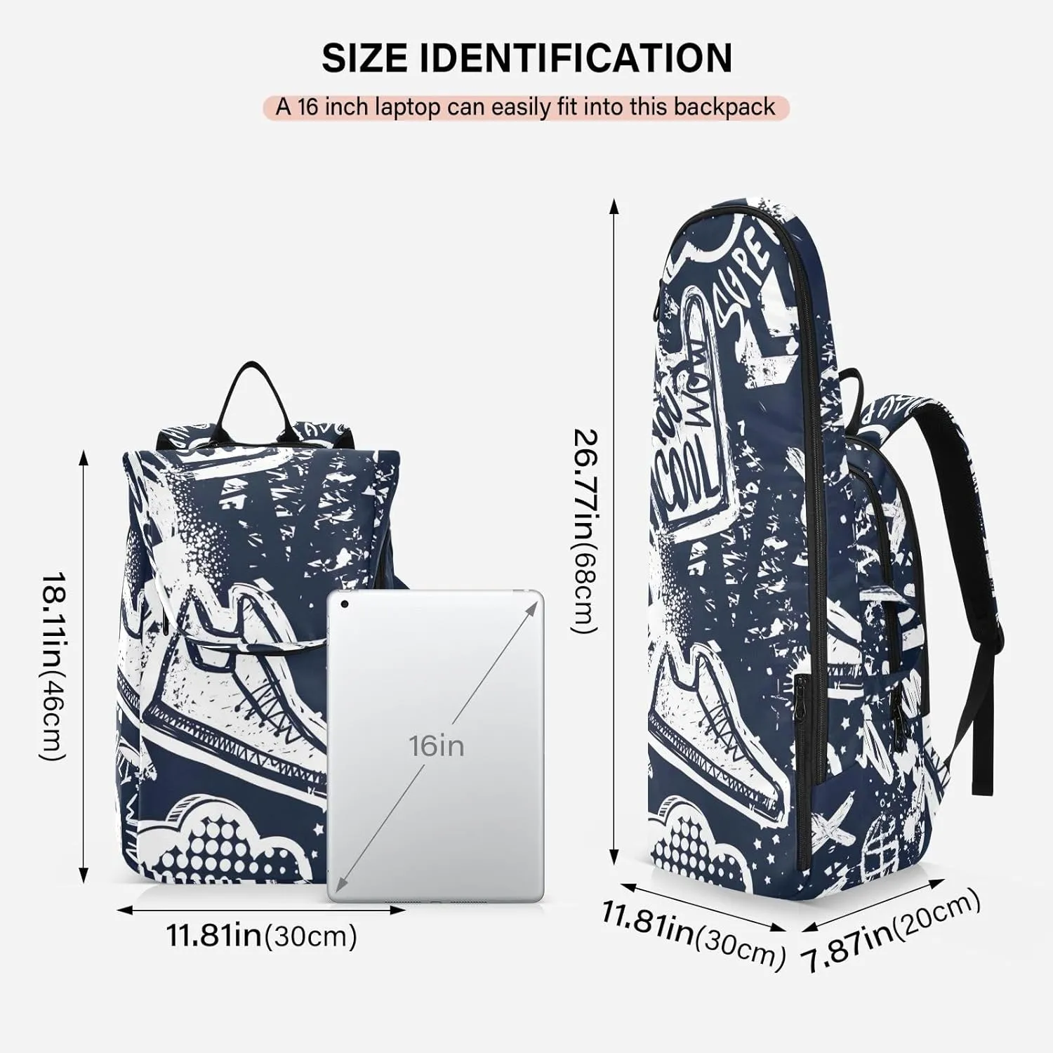 GAIGEO Cool Street Basketball Grey Tennis Backpack, Expandable Tennis Bag 2 Rackets, Sandwich Mesh Back, Breathable not Stuffy