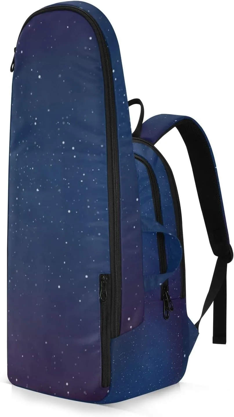 GAIGEO Dark Blue Sky Glitter Stars Sport Bag, Large Capacity Pickleball Ball Holder, Various Storage Methods