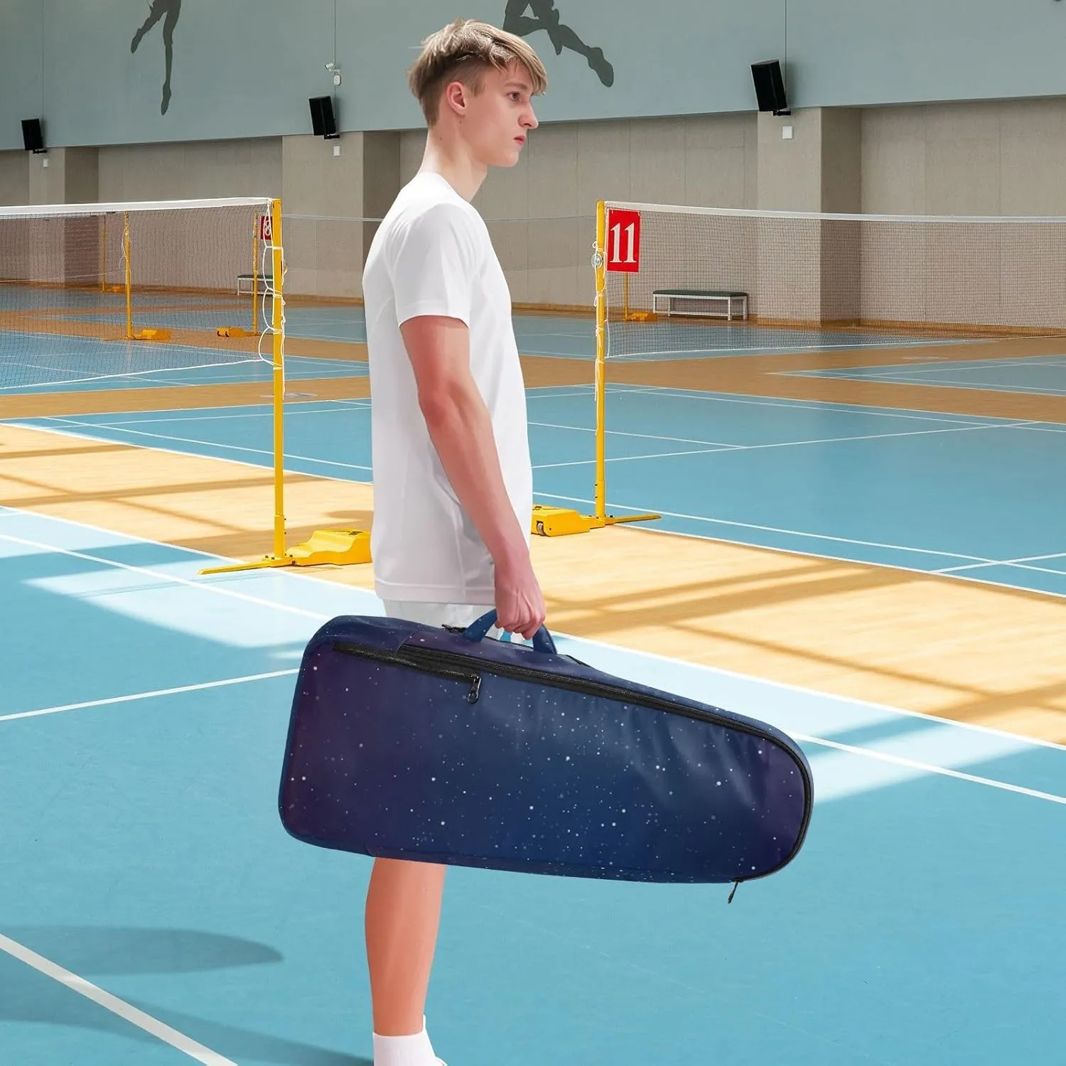 GAIGEO Dark Blue Sky Glitter Stars Sport Bag, Large Capacity Pickleball Ball Holder, Various Storage Methods