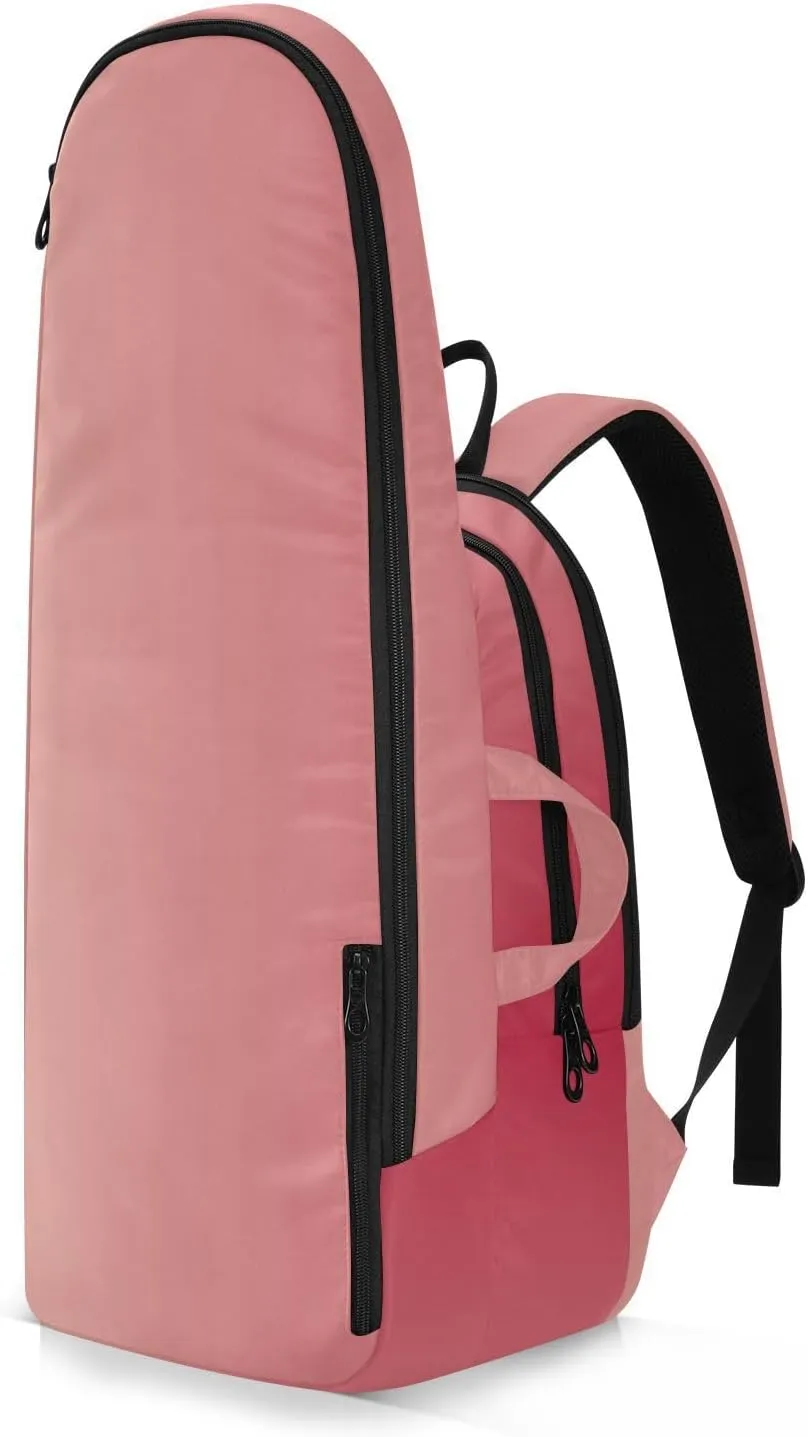 GAIGEO Pink Glitter Tennis Racket Backpack, Multilayer Design Pickle Ball Bag, Sports and Daily Use