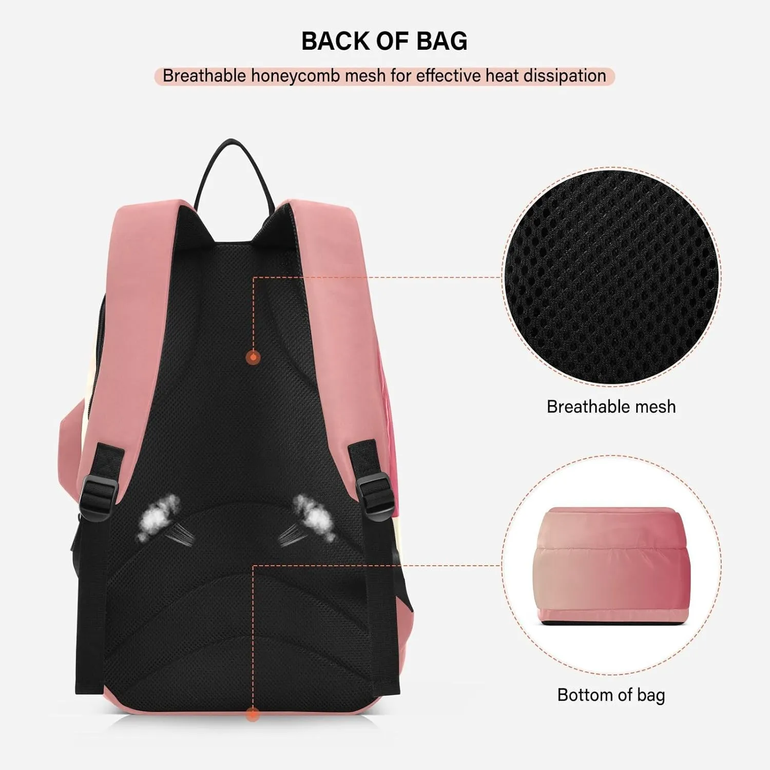 GAIGEO Pink Glitter Tennis Racket Backpack, Multilayer Design Pickle Ball Bag, Sports and Daily Use