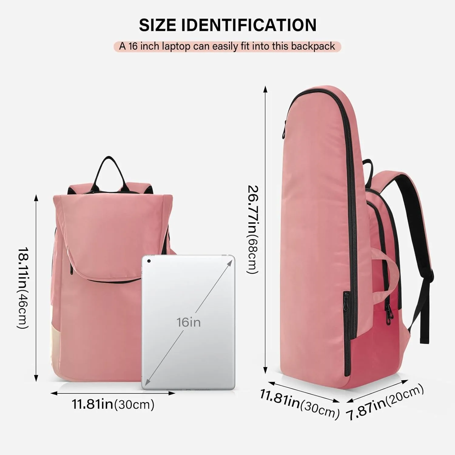 GAIGEO Pink Glitter Tennis Racket Backpack, Multilayer Design Pickle Ball Bag, Sports and Daily Use