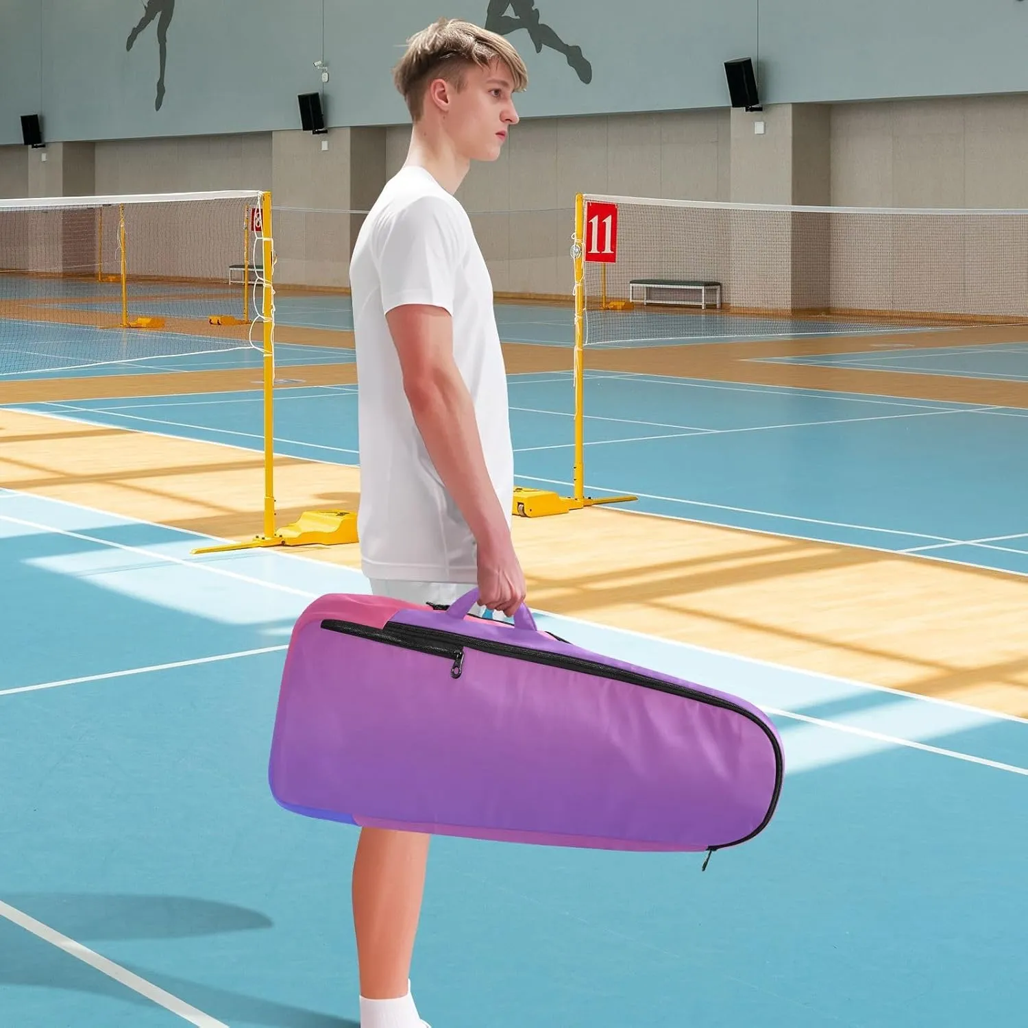 GAIGEO Pink Green Gradient Pickleball Bag, Large Space Pickleball Bags for Women, Durable Polyester, Printing Design