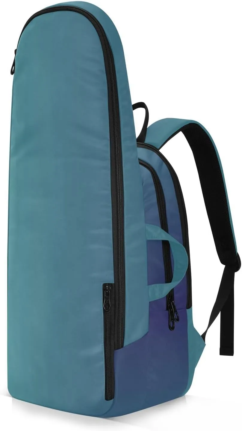 GAIGEO Turquoise Blue Purple Gradient Pickleball Bag, Large Capacity Gifts for Pickleball Lovers, Various Storage Methods