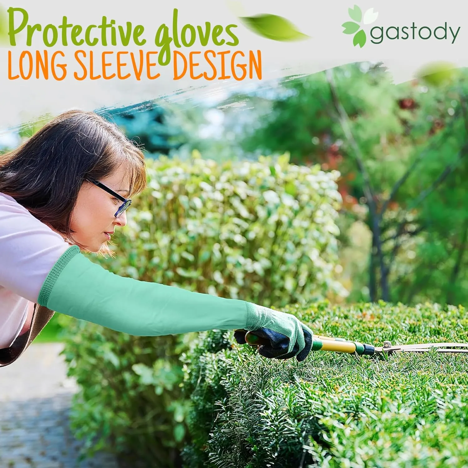 Gastody™ Long Sleeve Gardening Gloves Women and Men - Long Cuff Garden Gloves, Multipurpose Heavy Duty Outdoor and Indoor