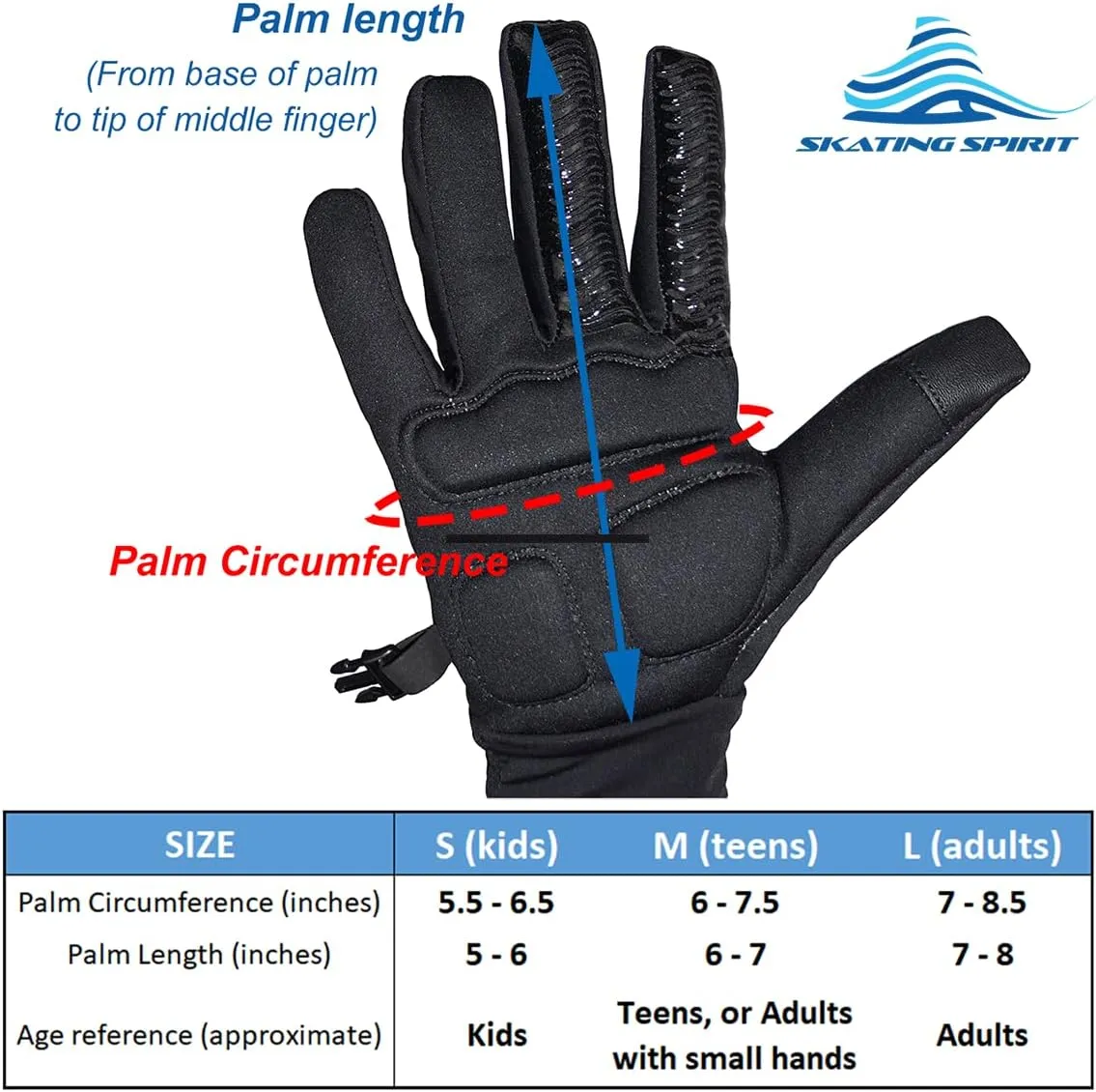 Gel Padded Palm Protection Gloves for Kids and Adults, Water Resistant Warm Touchscreen Non Slip