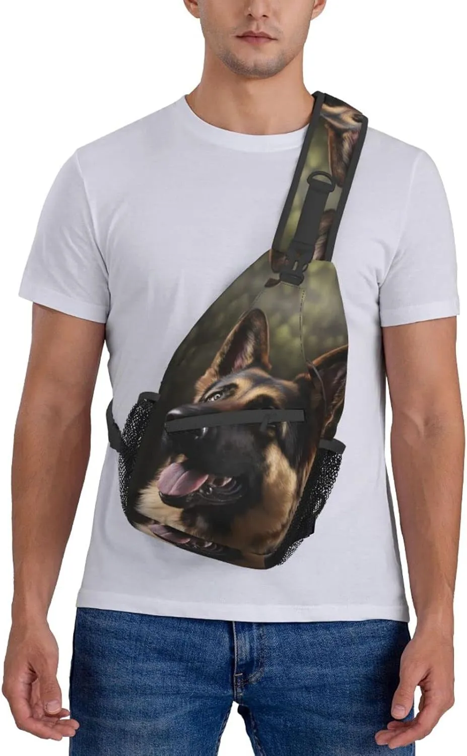 German-Shepherd Outdoor Cross-body Shoulder Bag, Unisex Backpack For Women Men Young Hiking Travel