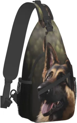 German-Shepherd Outdoor Cross-body Shoulder Bag, Unisex Backpack For Women Men Young Hiking Travel