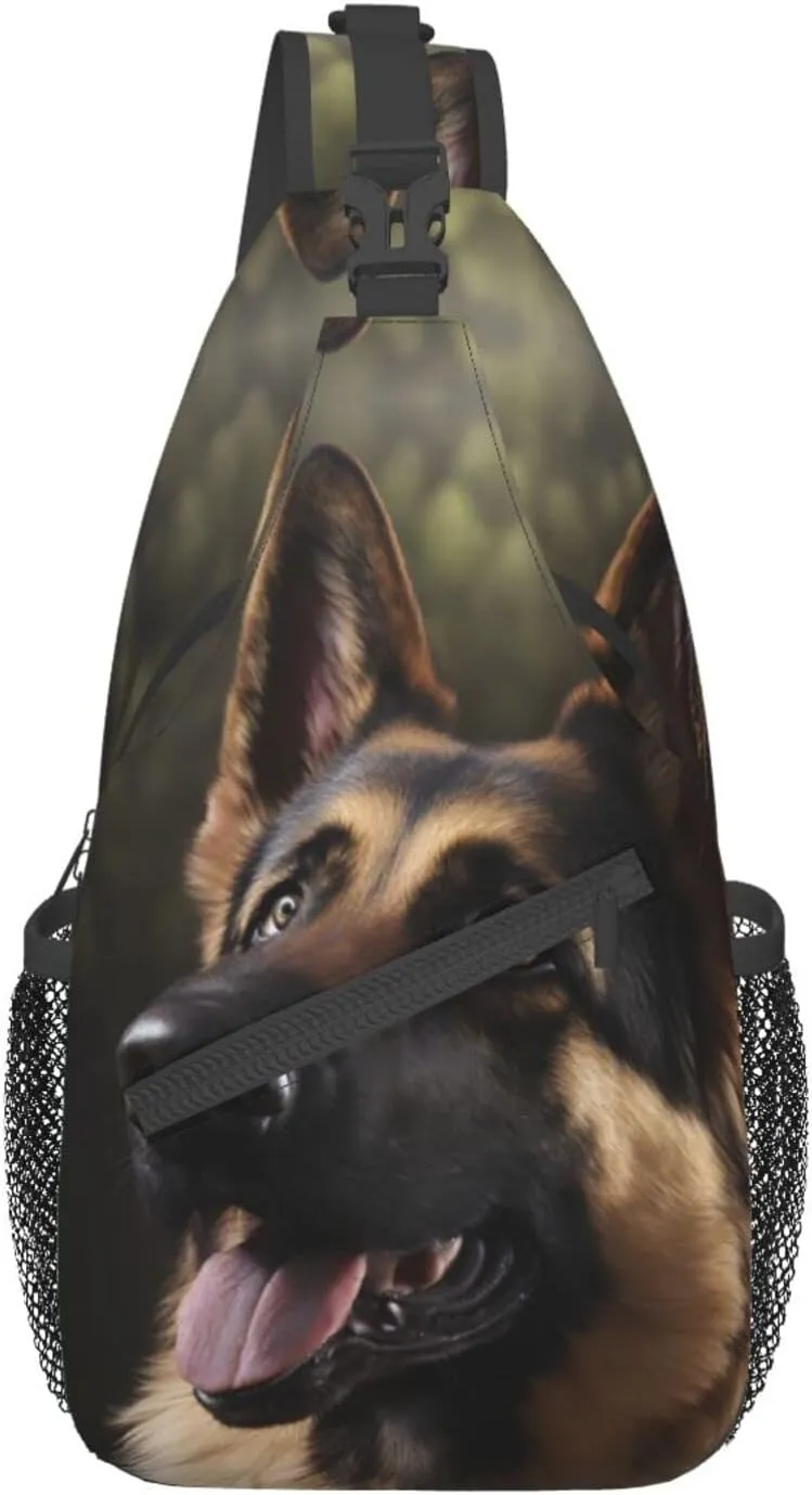 German-Shepherd Outdoor Cross-body Shoulder Bag, Unisex Backpack For Women Men Young Hiking Travel