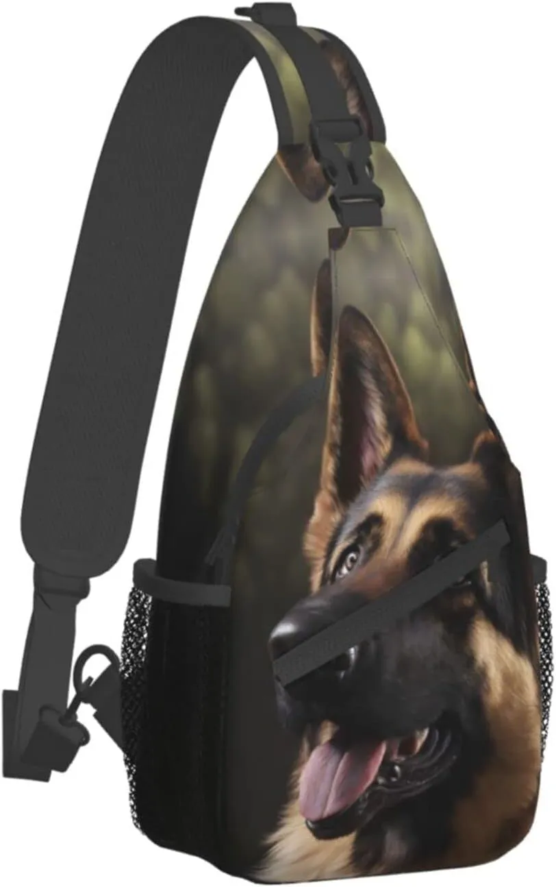 German-Shepherd Outdoor Cross-body Shoulder Bag, Unisex Backpack For Women Men Young Hiking Travel