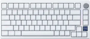 GK GAMAKAY TK75HE V2 Rapid Trigger Wired Mechanical Keyboard TFT Screen, 8KHz Polling Rate 0.01mm RT Accuracy, Snap Tap, Hall Effect Magnetic Switch 75% RGB Gaming Keyboard (White, Magnetic Mercury)