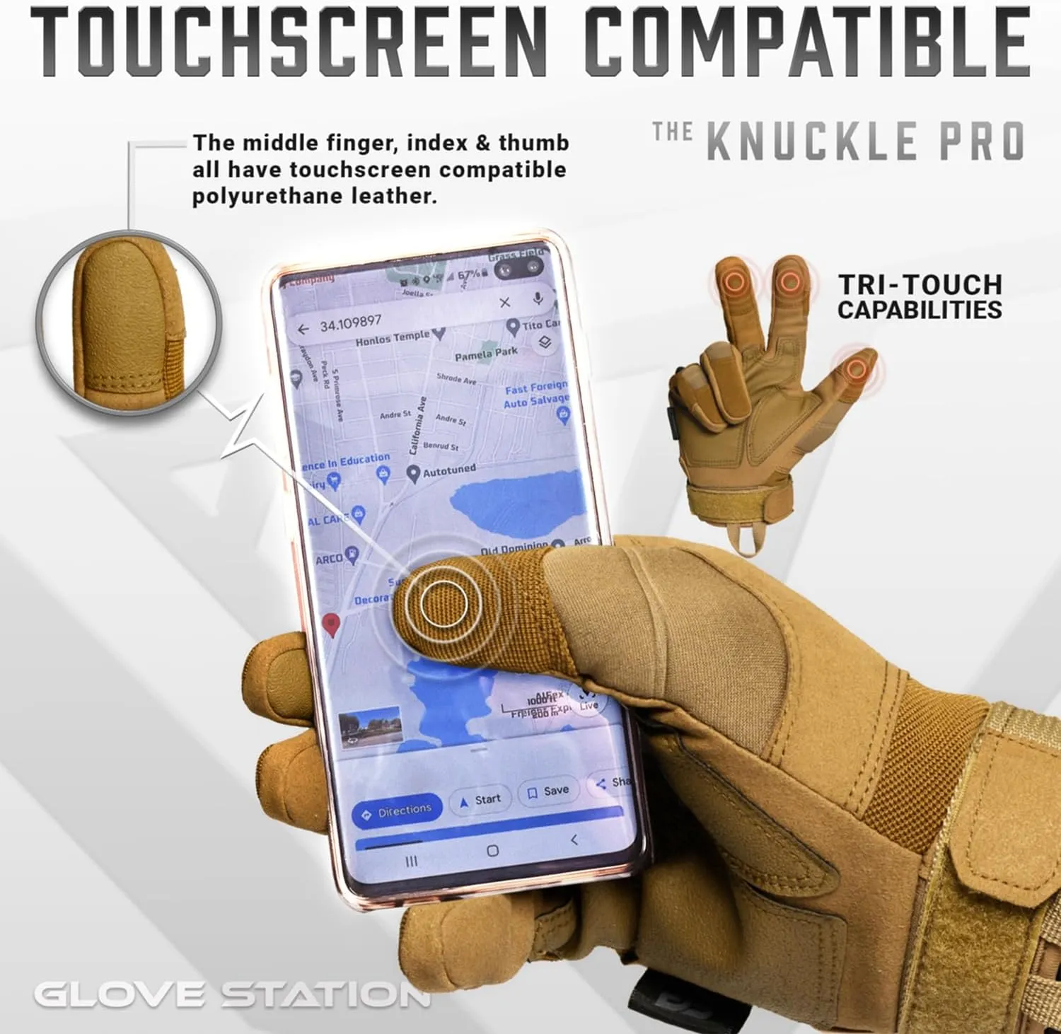 Glove Station - Tactical Shooting Hard Knuckle Gloves for Men and Woman with Touchscreen Fingers - Durable and Comfortable Hand-Gear for Outdoor Work Shooting and Hunting